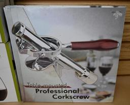 Table Mounted Cork Screw with 8 Libbey Estate Glasses