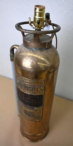 Antique Brass Fire Extinguisher Lamp