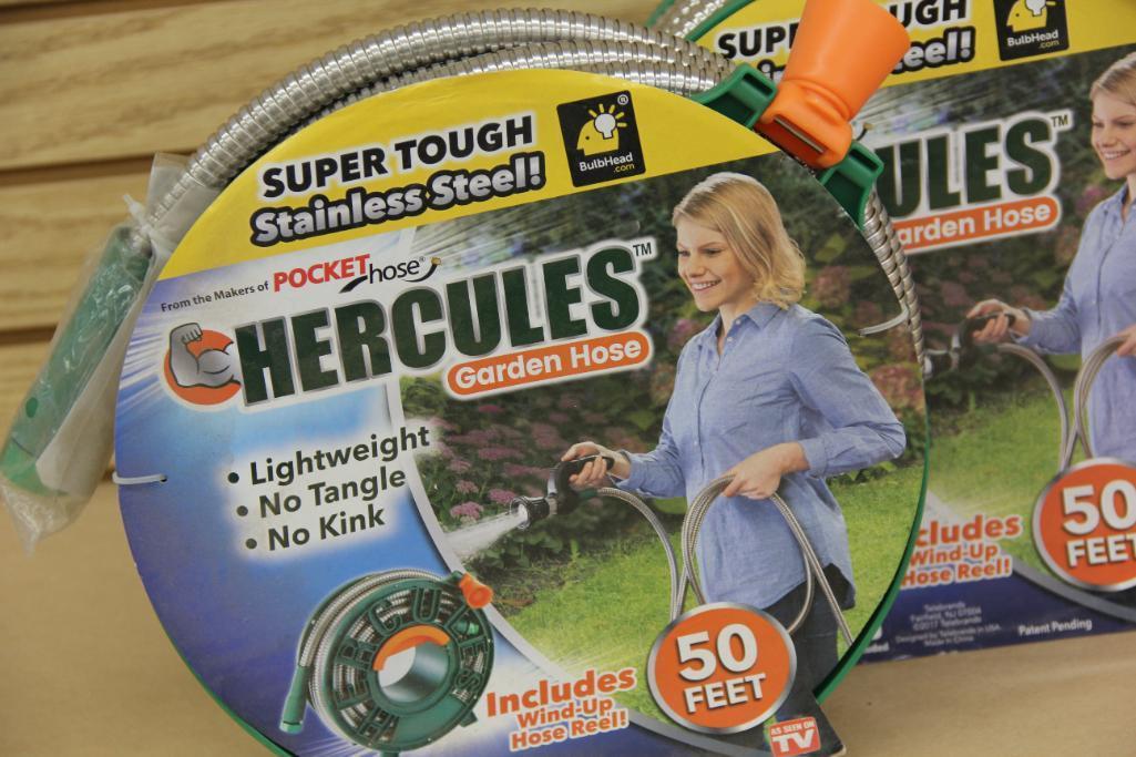 2 New Hercules Stainless Steel 50 Ft. Garden Hoses