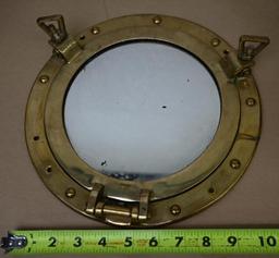 11" Brass Port Hole Mirror