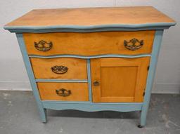 Antique Serpentine Three Drawer Dresser