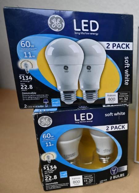 Two Pack of LED Wall Lanterns with 8 LED BULBS