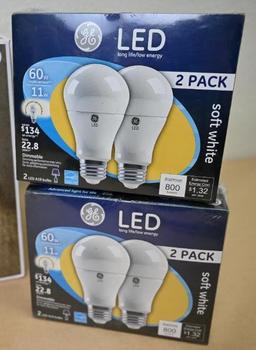 Two Pack of LED Wall Lanterns with 8 LED BULBS
