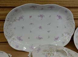 Pretty Purple Flowered Austrian China Set