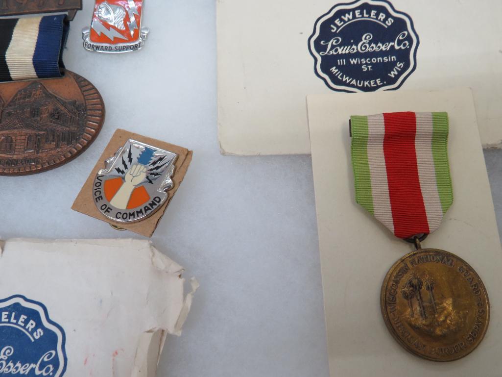 Shadow Boxes with Military Pins and Medals