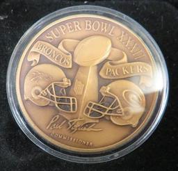 Two 1988 Superbowl XXXII Denver Broncos Coins