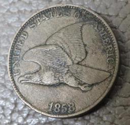 1857 and 1858 American Flying Eagle Cent Coins