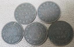 Antique Canadian Large Cent Coins