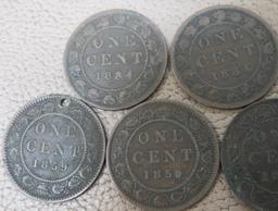 Antique Canadian Large Cent Coins