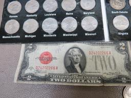 US Collector Coin and $2 Bill Assortment
