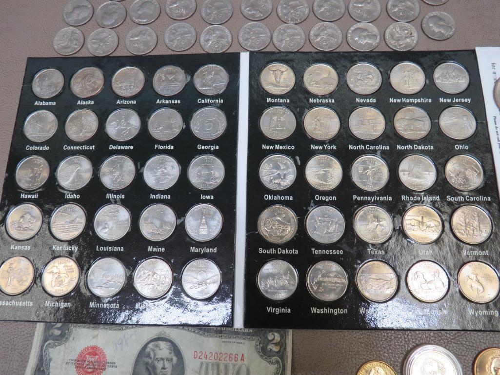 US Collector Coin and $2 Bill Assortment