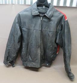 Mob Era Leather Rebel Flag Biker Jacket