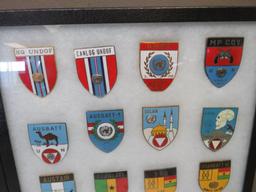 Shadow Boxes with Military Pins and Patches