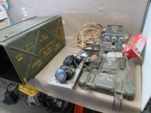 Military Tank Round Ammo Crate with misc. Military Avionics and Components NO SHIPPING