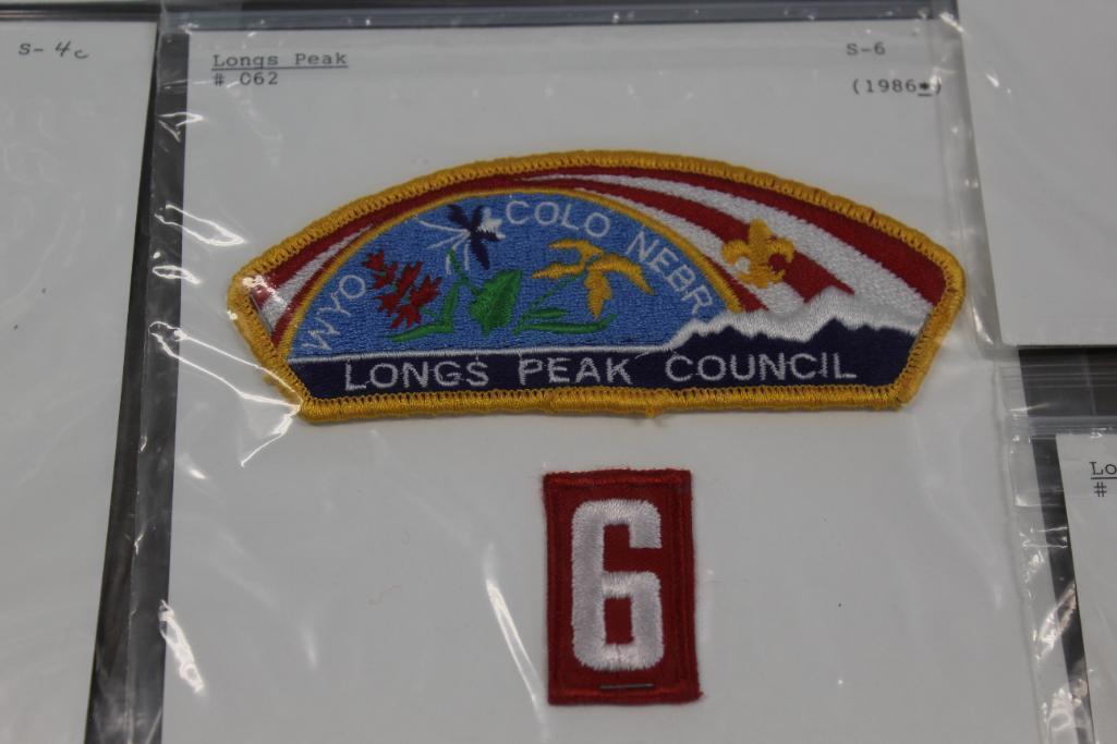 Collection of BSA Long's Peak Council and Leader Patches