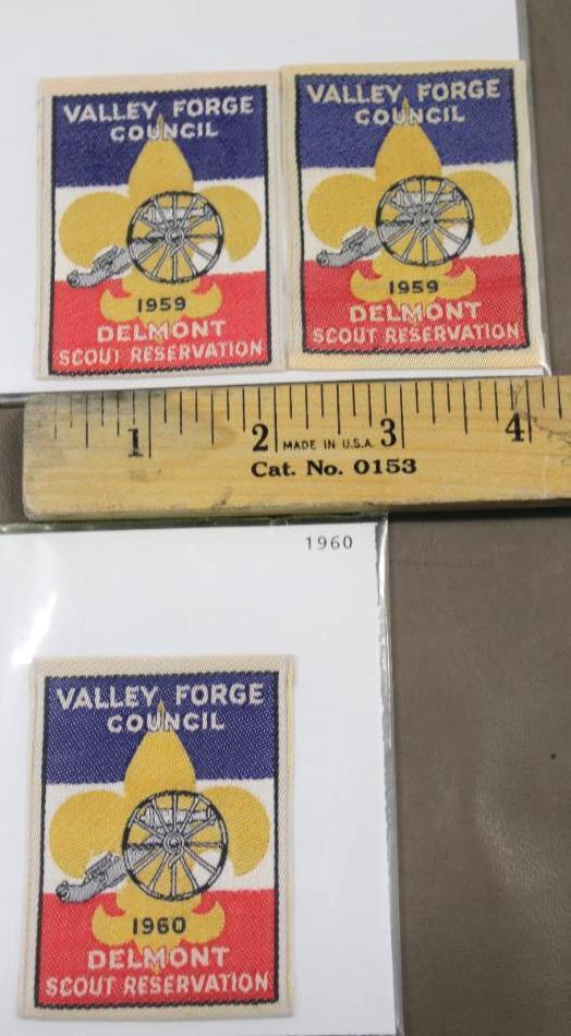 1959 & 1960 Valley Forge Council Delmont Scout Reservation Patches