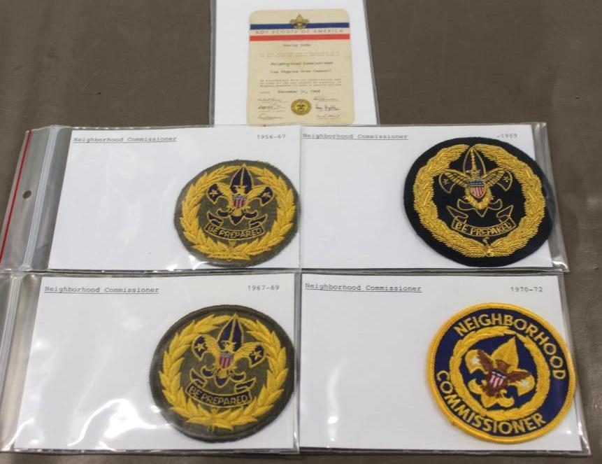 BSA Neighborhood Commissioner Patches and Card Including Bullion Patch