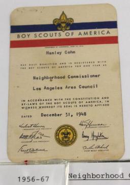 BSA Neighborhood Commissioner Patches and Card Including Bullion Patch