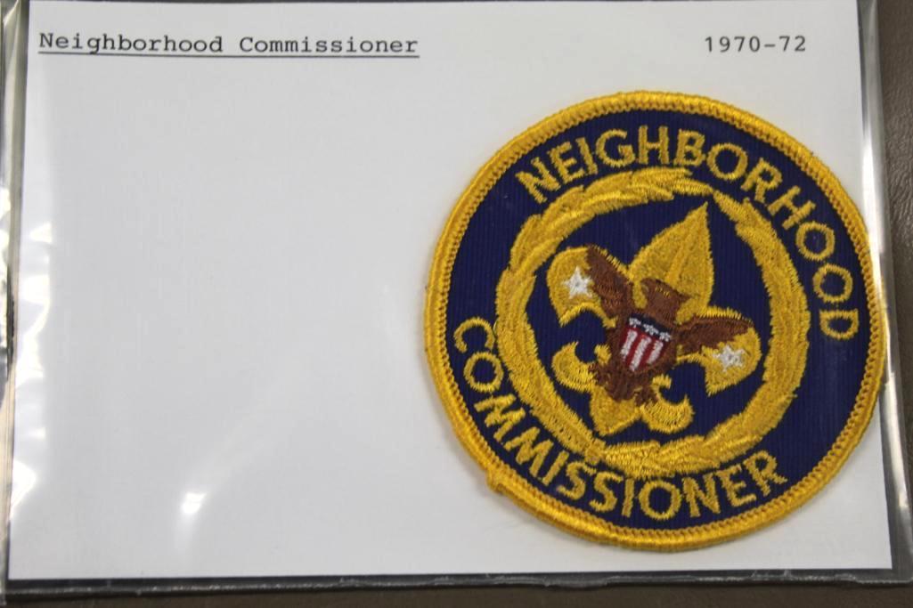 BSA Neighborhood Commissioner Patches and Card Including Bullion Patch