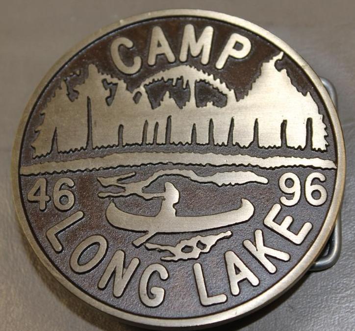 Two BSA Camp Long Lake Belt Buckles