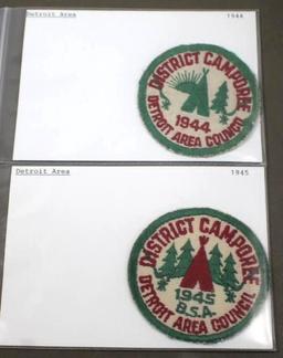 Pair of Detroit Area Council District Camporee Patches 1944 and 1945