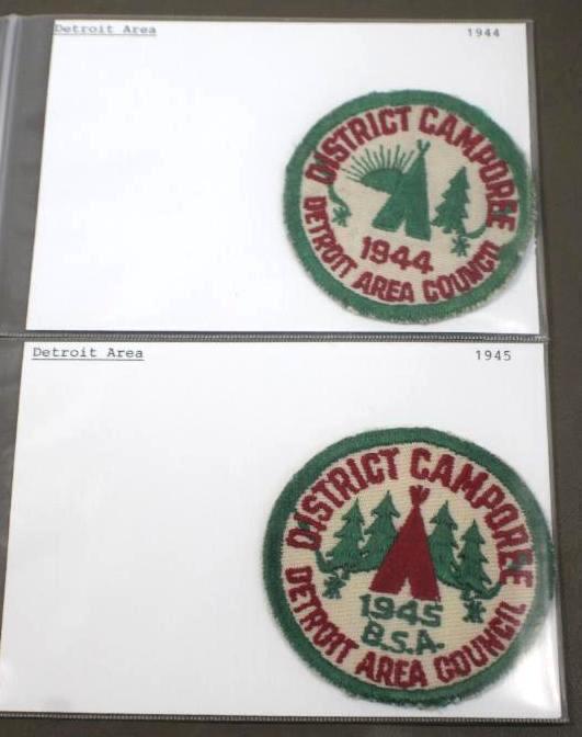 Pair of Detroit Area Council District Camporee Patches 1944 and 1945
