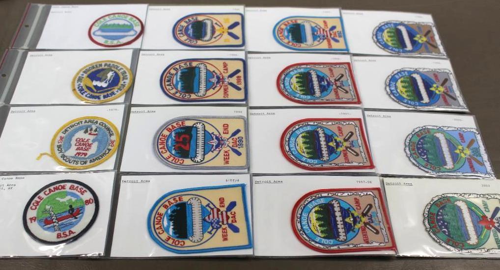 16 BSA Detroit Area/Cole Canoe Base Patches