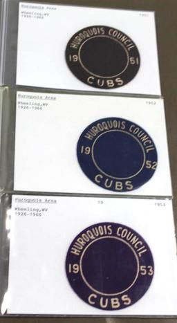 1951, 52, and 53 Felt Huroquois Council Cubs Patches