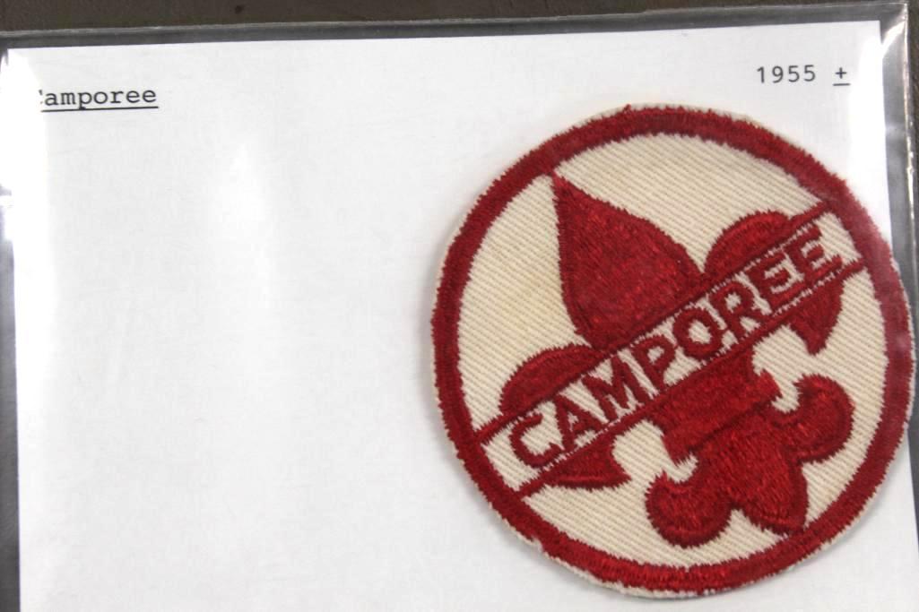 BSA Camporee Red on White Twill Patch 1955 or Later