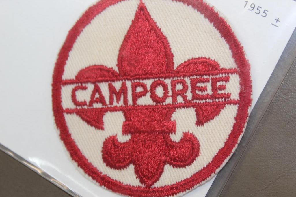 BSA Camporee Red on White Twill Patch 1955 or Later