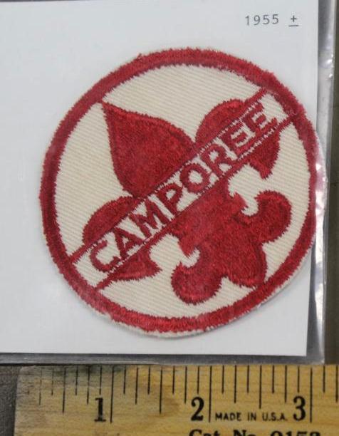 BSA Camporee Red on White Twill Patch 1955 or Later