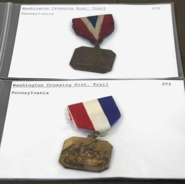 Two Different Designs of Washington Crossing Historic Trail BSA Medals