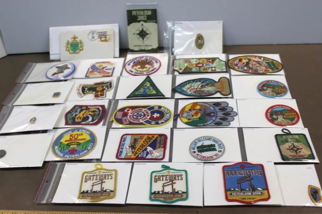 Peterloon Collection with 18 Large Patches, 4 Pins, and More