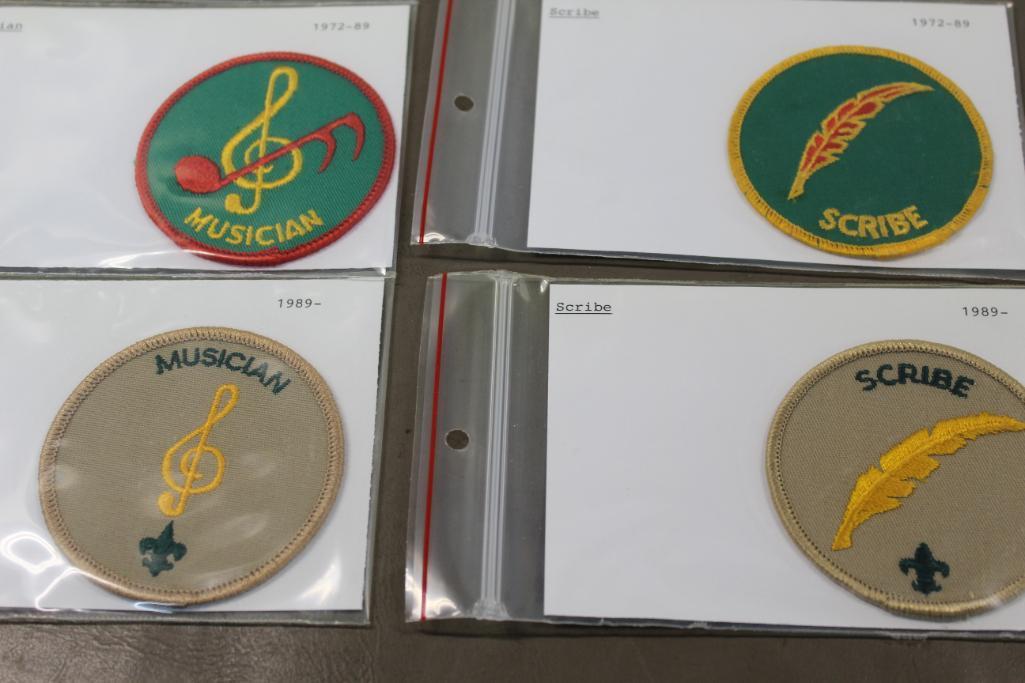 Three BSA Musicians Patches and Three Scribe Patches from Different Eras