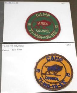 1951 and 1952 Camp Ti-Wa-Ya-EE BSA Patches