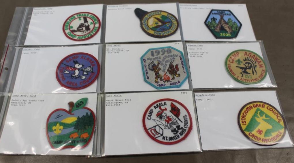 9 BSA Camp Patches for A-Name Camps