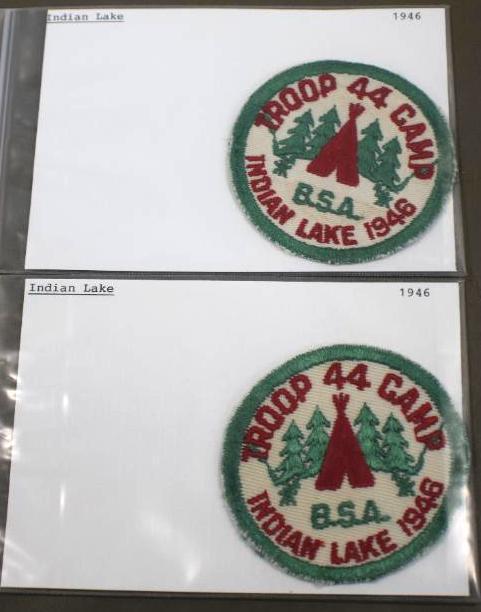 Pair of Indian Lake Troop 44 Camp 1946 Patches