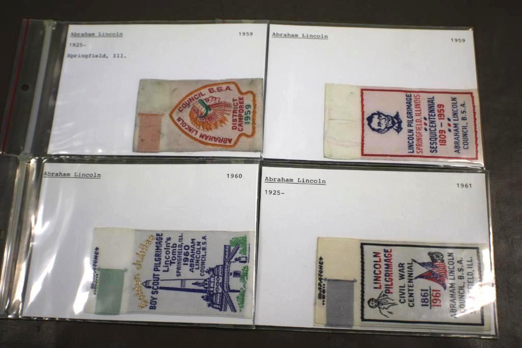 Four Lincoln-Themed BSA Tag-Style Patches