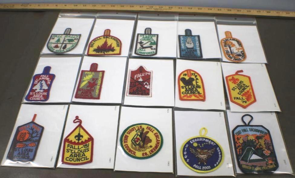 15 St. Louis Area Fall Camping Event Patches 1962-2007