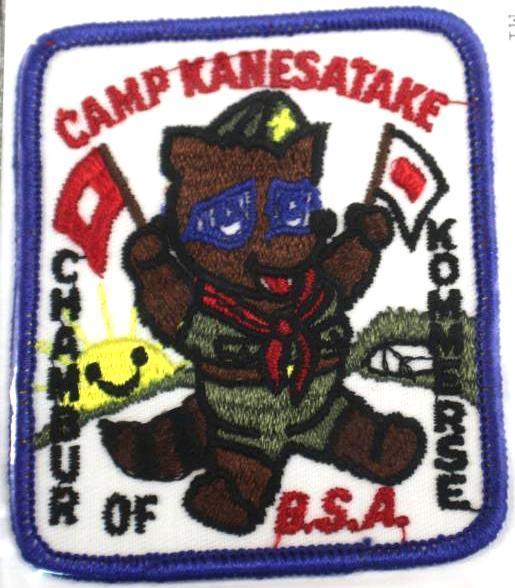 Collection of Patches and Postcards for Camp Kanesatoke Wolverine Council