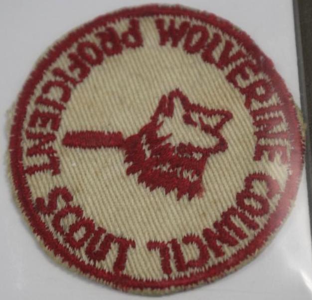 Collection of Patches and Postcards for Camp Kanesatoke Wolverine Council