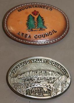 Mountaineer and Passaic Valley Council BSA Belt Buckles