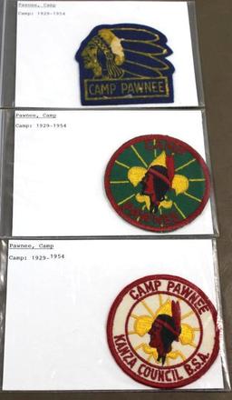 Three Early Camp Pawnee Patches Dated Pre-1954