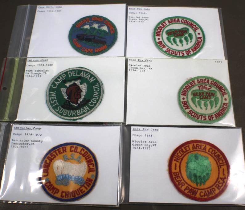 Six Soft Embroidered Twill BSA Camp Patches