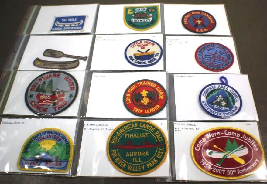 12 Mixed Canoe-Related BSA Badges