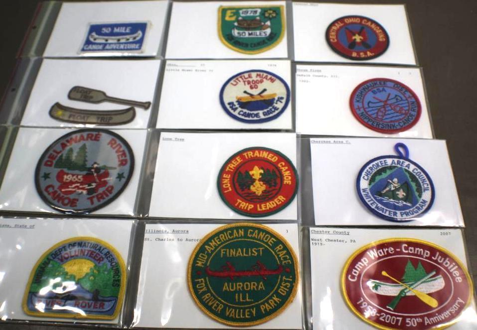 12 Mixed Canoe-Related BSA Badges