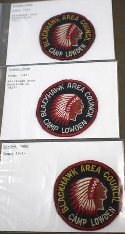 Three Early Undated BSA Blackhawk Area Camp Lowden Patches