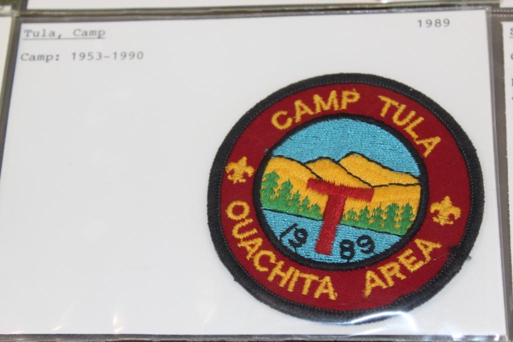 9 BSA Camp Patches of Different Sylas and Ages