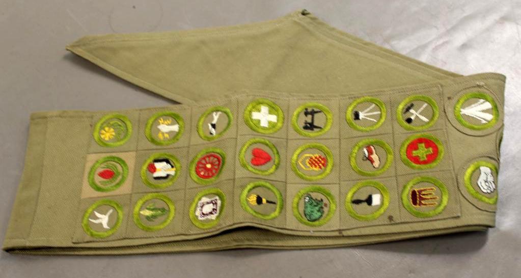 Older Sash With Many Merit Badges