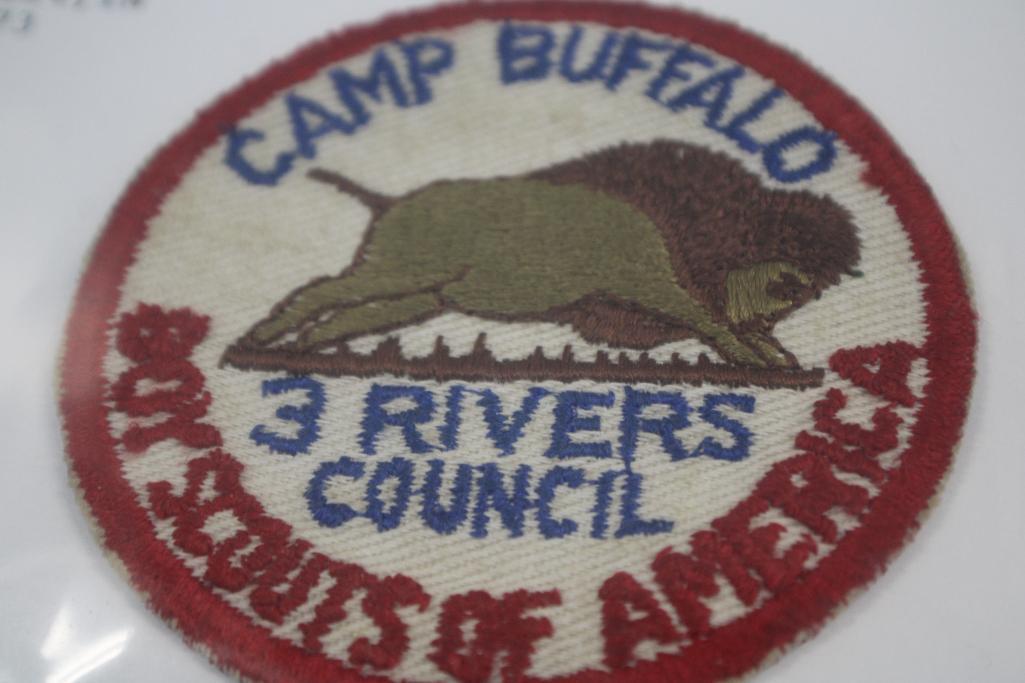 Six Early BSA Camp Patches in Soft Embroidered Fabric Style